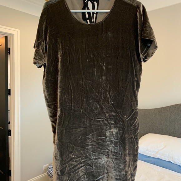 Madewell Velvet Bow Mini Dress - Picture 2 of 5